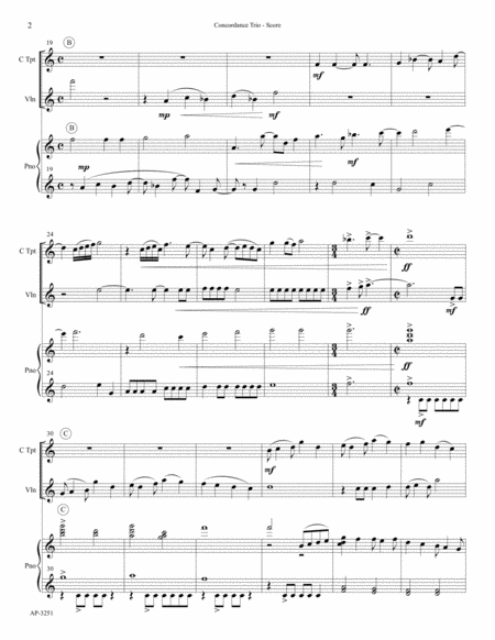 Concordance Trio for C Trumpet, Violin and Piano image number null