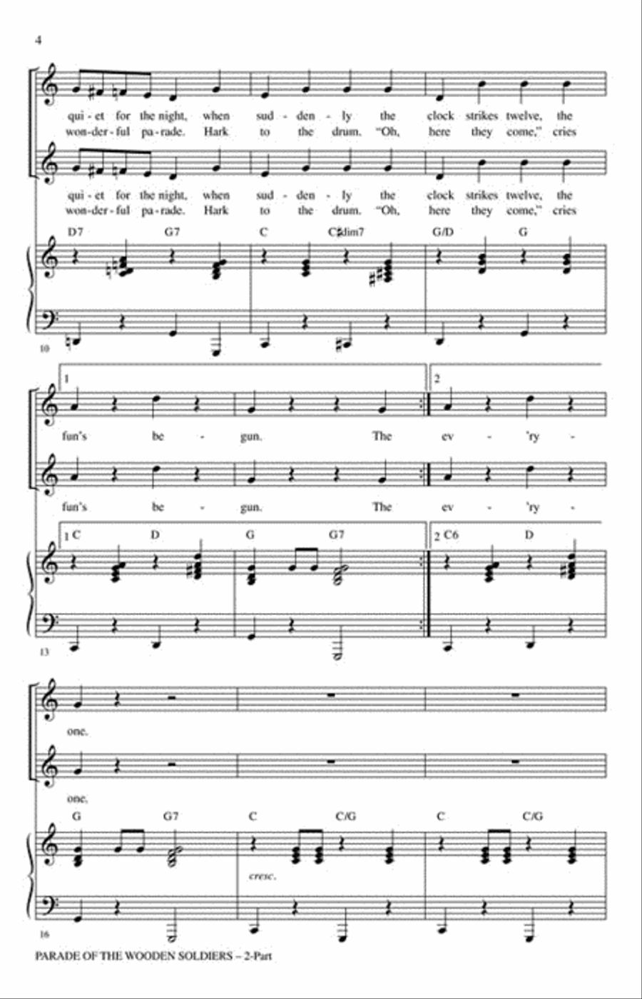 Parade of the Wooden Soldiers Choir scores gallery preview page 3