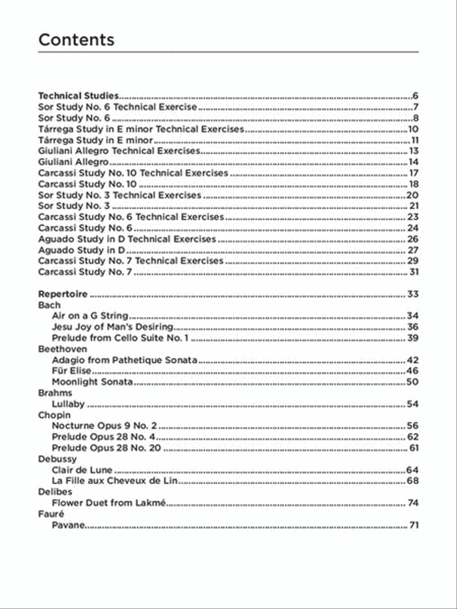 The Classical Guitar Compendium – Classical Masterpieces Arranged for Solo Guitar Acoustic Guitar scores gallery preview page 2