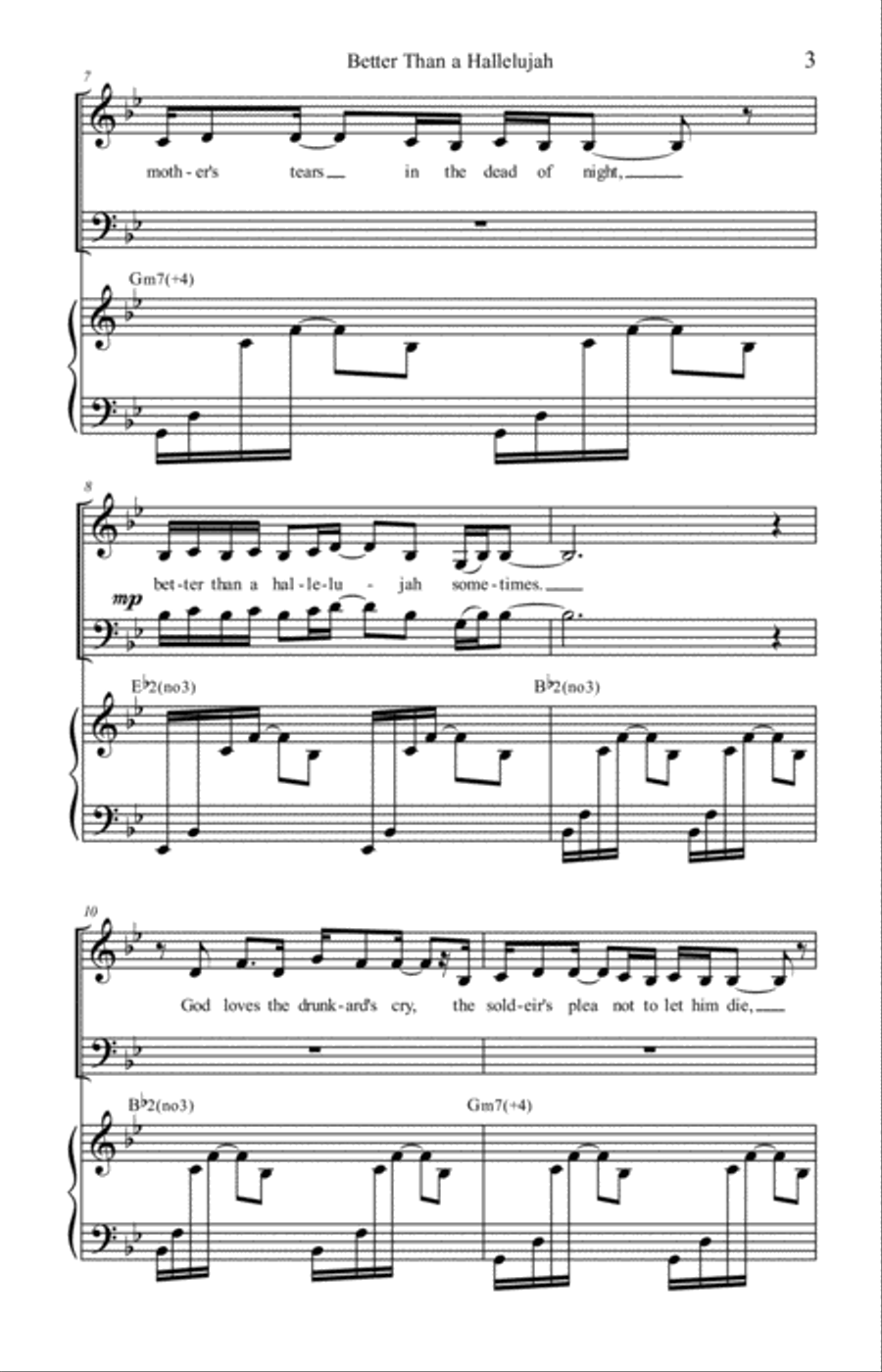 Better Than A Hallelujah Better Than A Hallelujah 4-Part scores gallery preview page 3