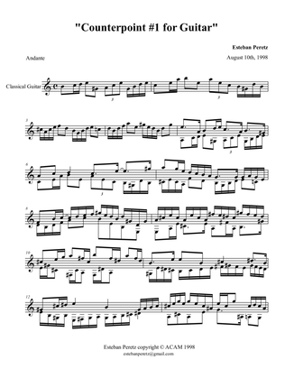 Counterpoint I for Classical Guitar