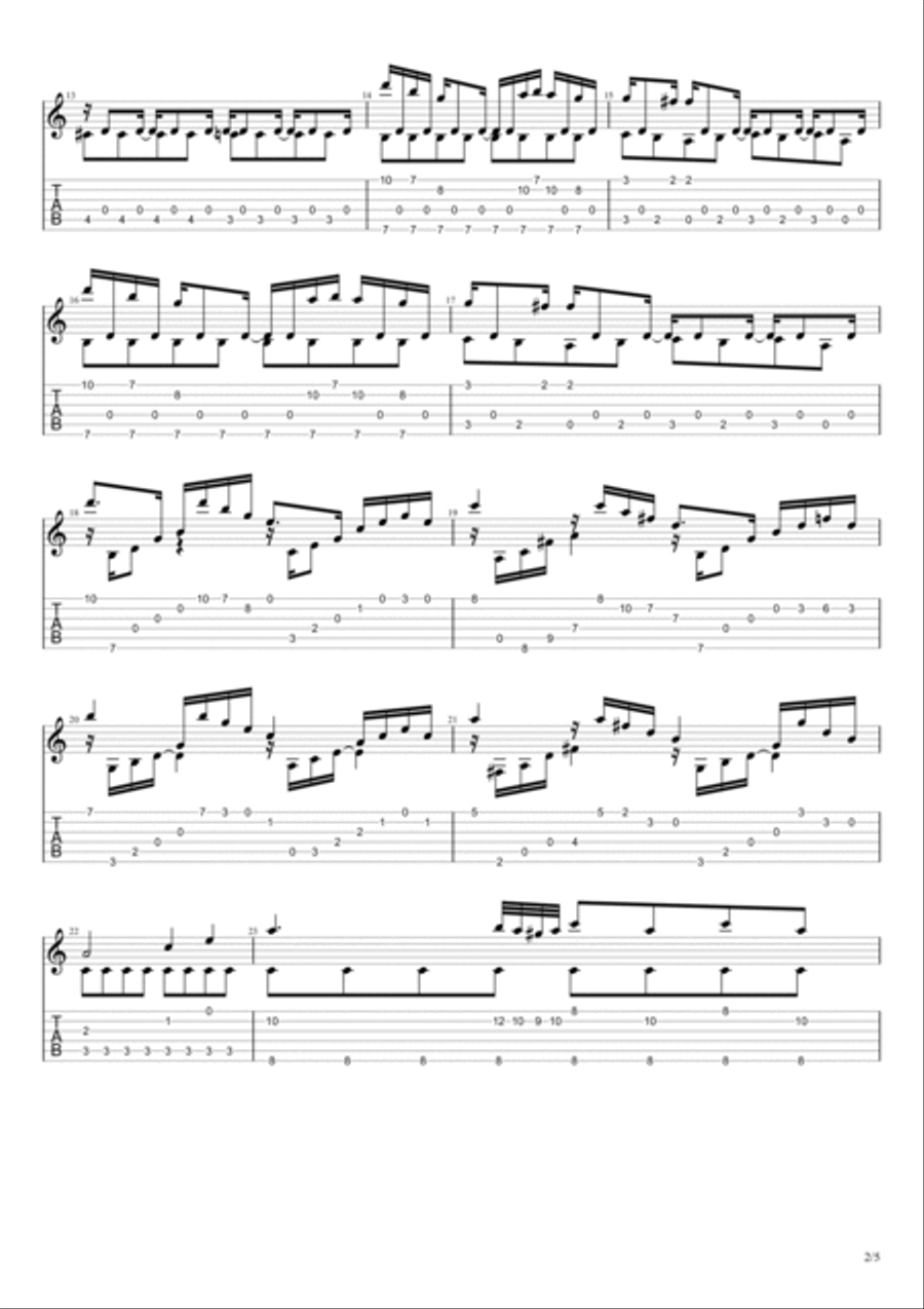Piano Sonata No. 16 in C major, K. 545 Allegro (Wolfgang Amadeus Mozart) Acoustic Guitar scores gallery preview page 2
