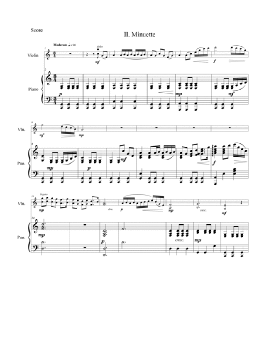 Three Dances for Violin and Piano Violin scores gallery preview page 6