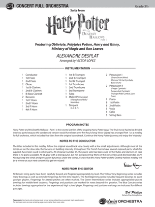 Harry Potter and the Deathly Hallows, Part 1, Suite from: Score