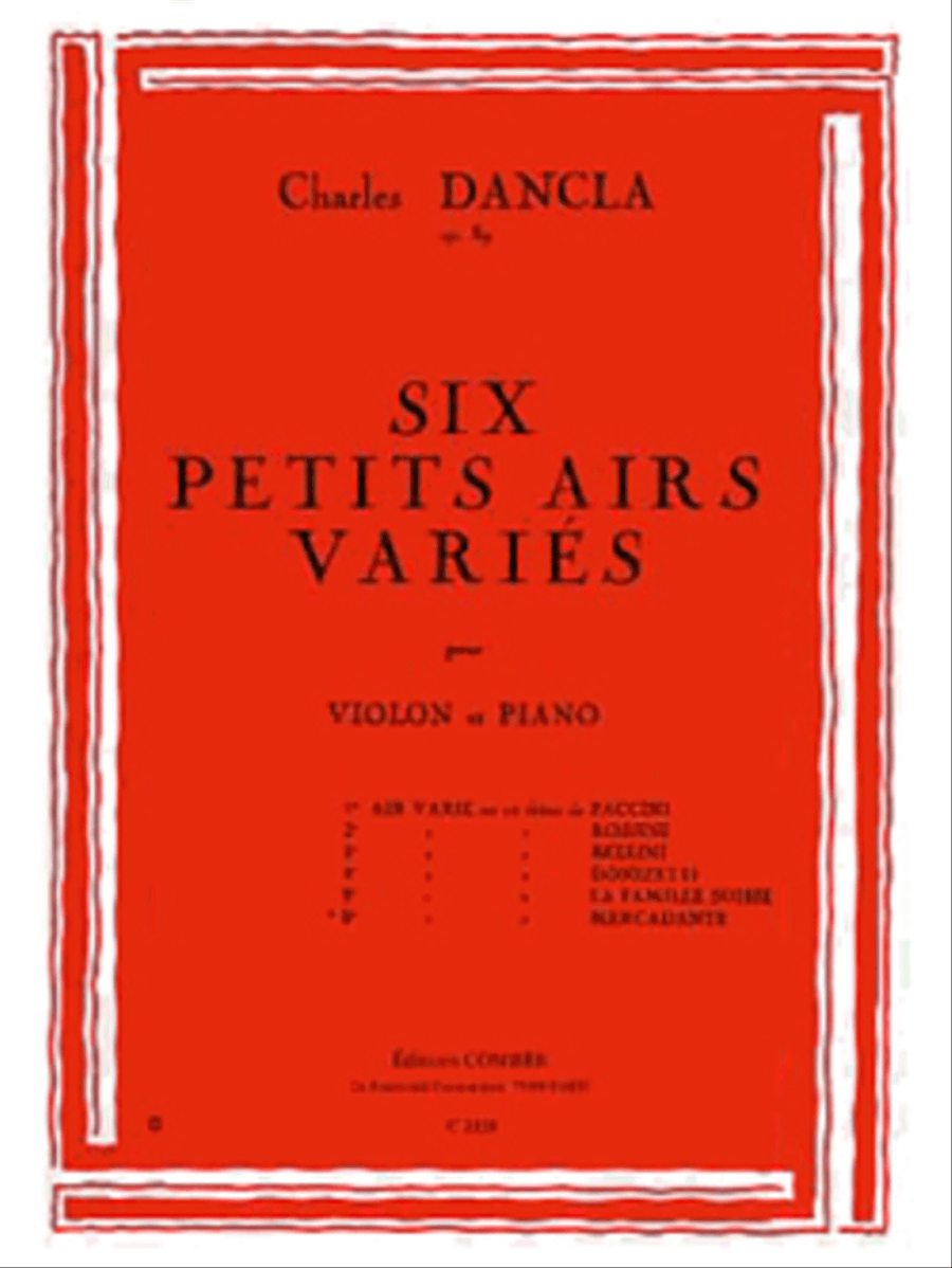 Air varie No. 6 sur un theme de Mercadante Op. 89 Violin Solo scores gallery preview page 1