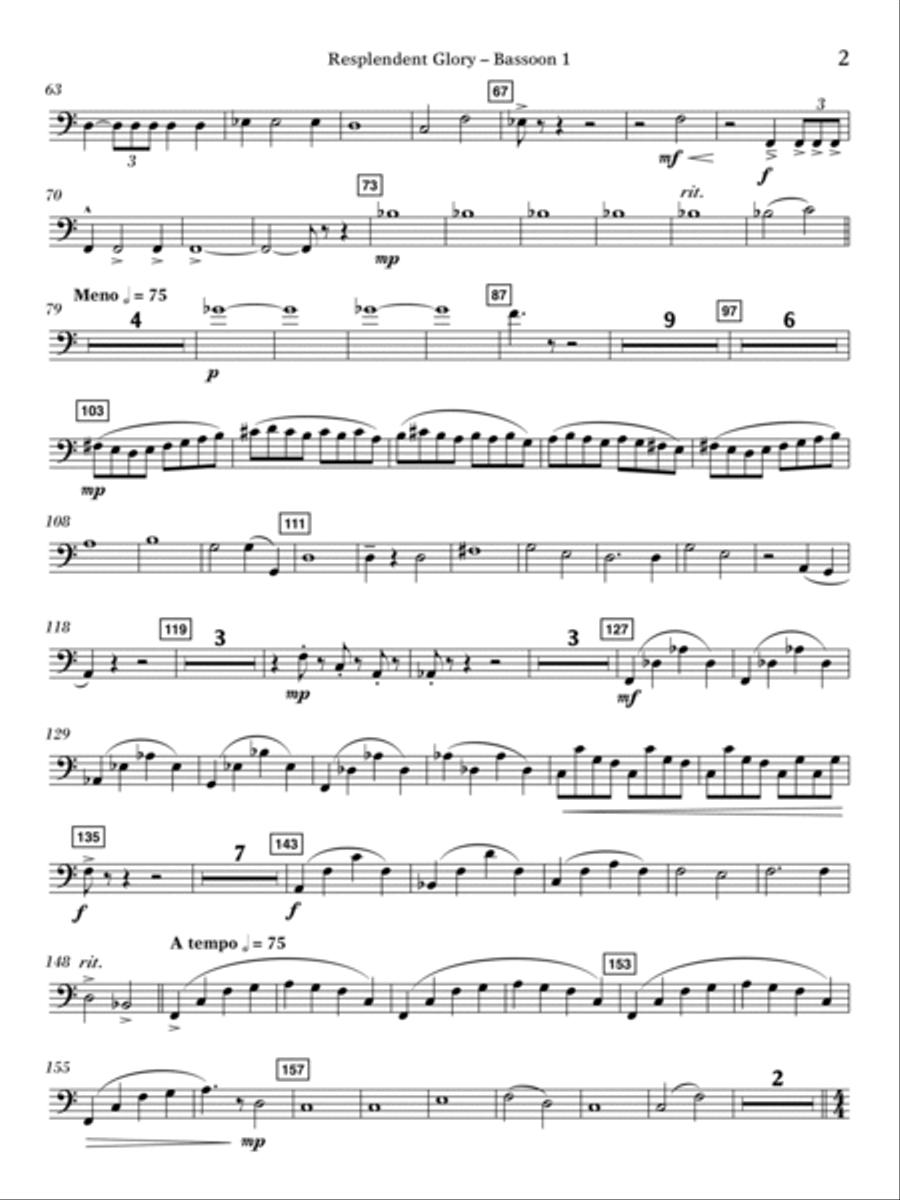 Resplendent Glory - Bassoon 1 Concert Band scores gallery preview page 2