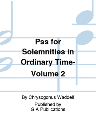 Book cover for Psalms for Solemnities in Ordinary Time-Volume 2