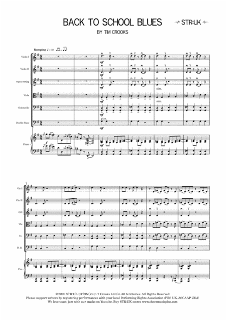 Back to School Blues String Orchestra scores gallery preview page 2