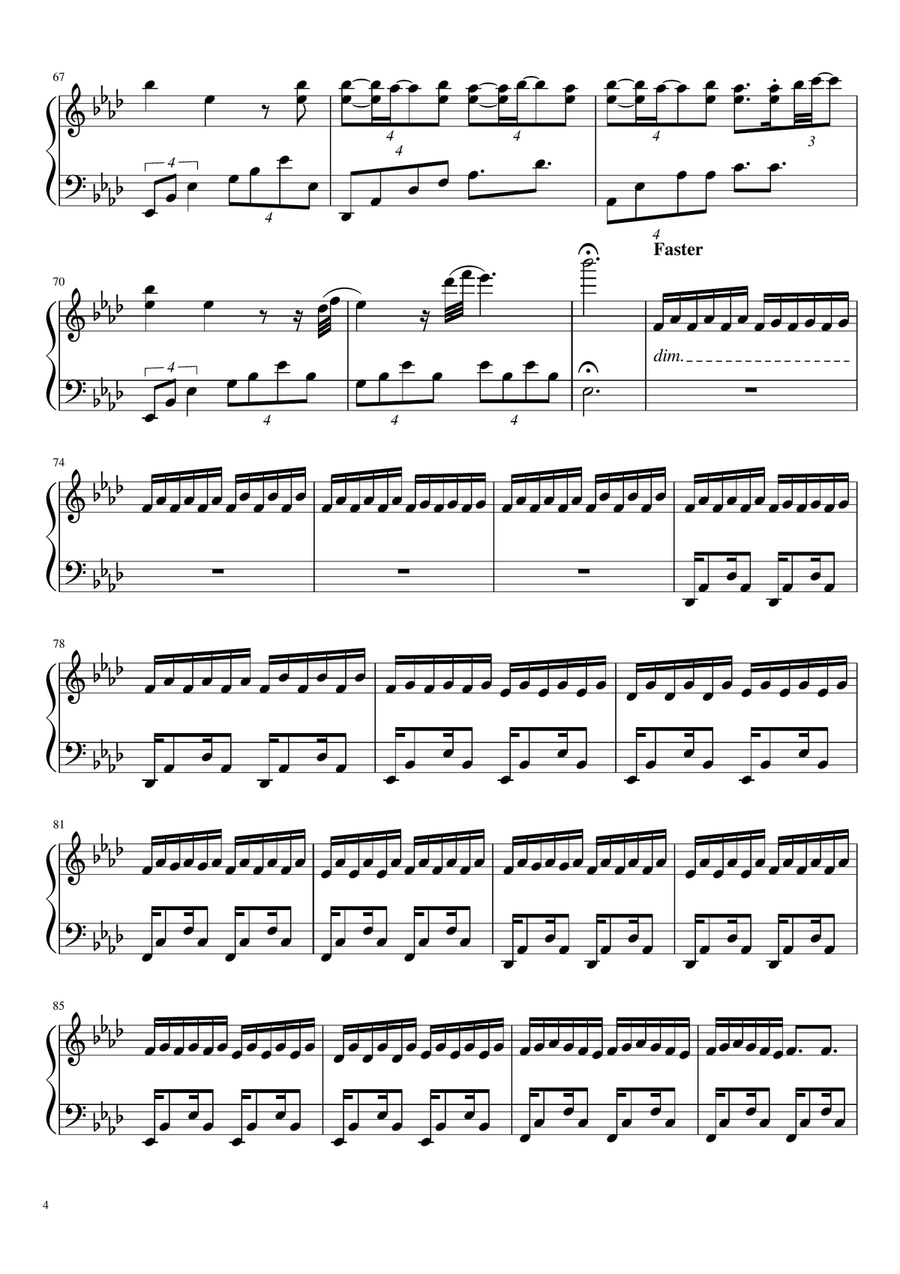 Yanni Blue- Piano Sheet Yanni Blue- Piano Sheet Piano Solo scores gallery preview page 4