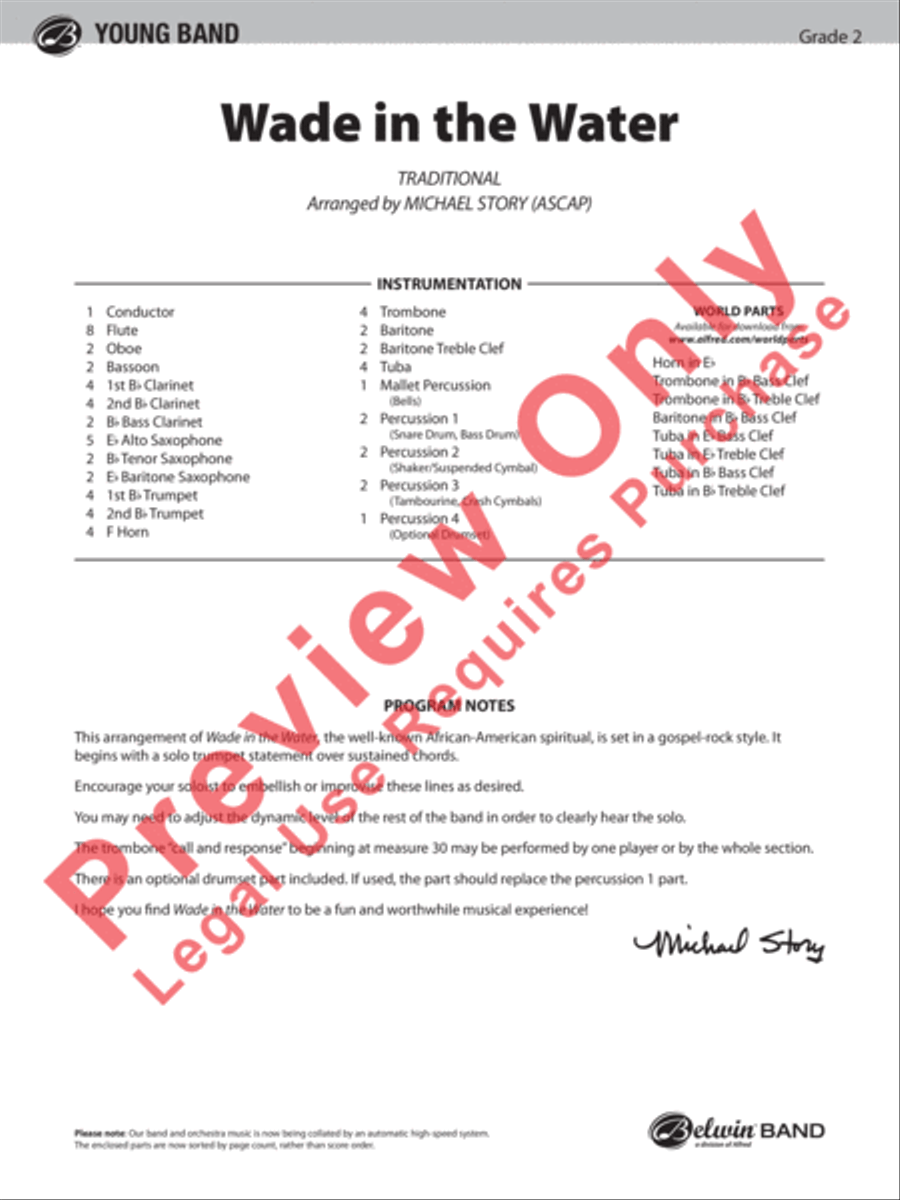 Wade in the Water Concert Band scores gallery preview page 2