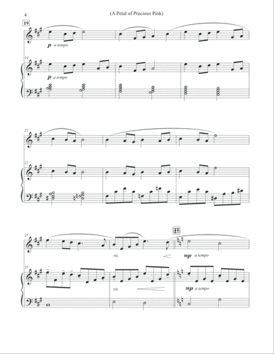 A Petal of Precious Pink - Flute & Piano Flute Solo scores gallery preview page 4