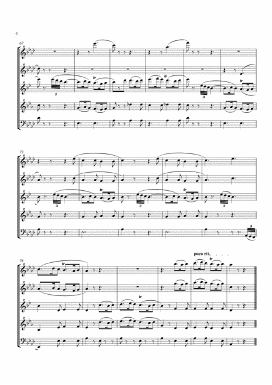 La ci darem la mano from Don Giovanni Woodwind Quintet scores gallery preview page 4