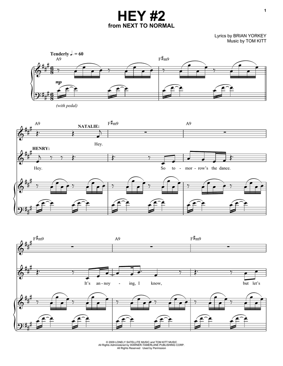 Hey #2 (from Next to Normal) Voice scores gallery preview page 1