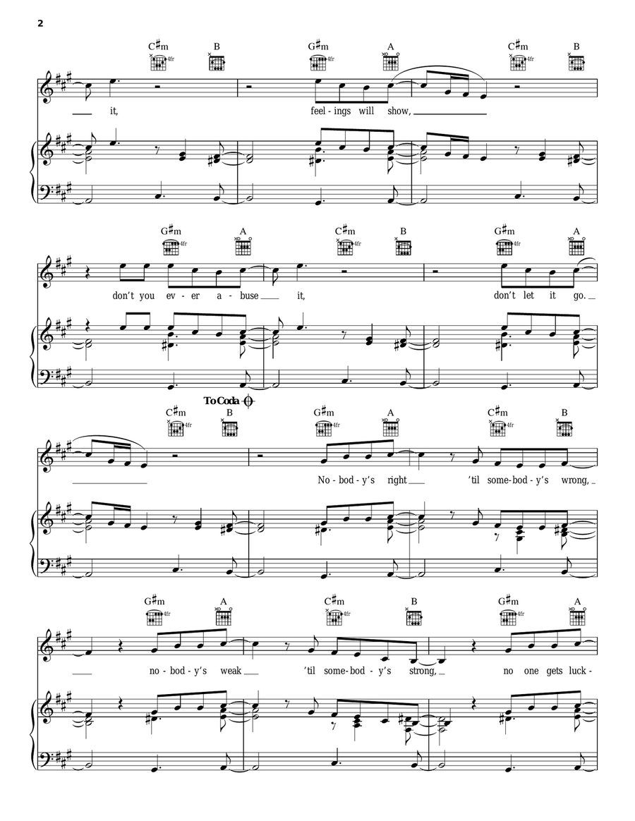 It's In The Way That You Use It Piano, Vocal, Guitar scores gallery preview page 2
