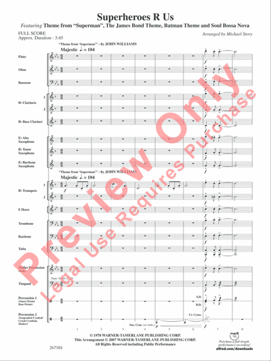 Superheroes R Us Concert Band scores gallery preview page 4