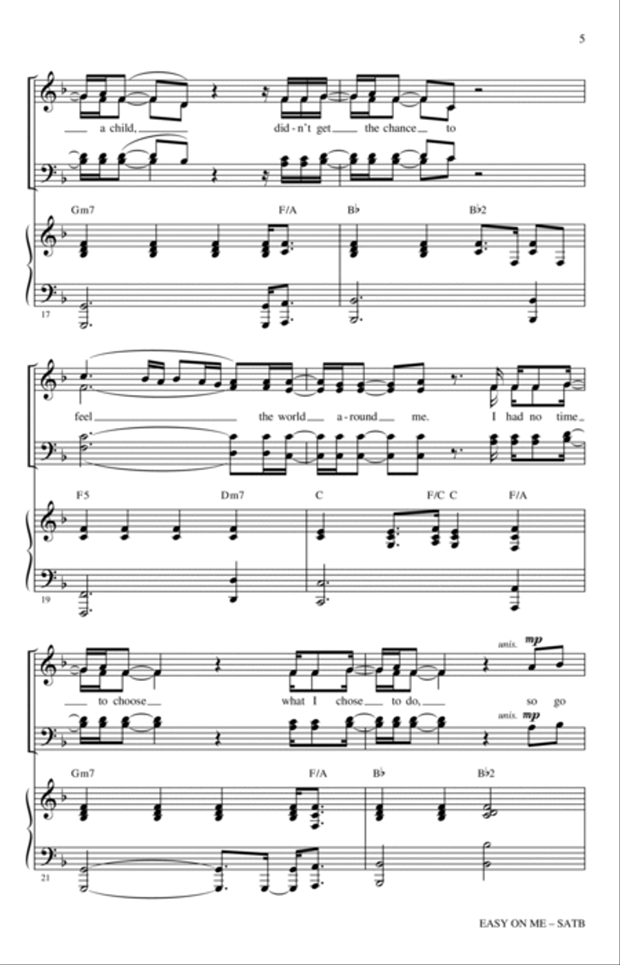 Easy On Me (arr. Mac Huff) 4-Part scores gallery preview page 4