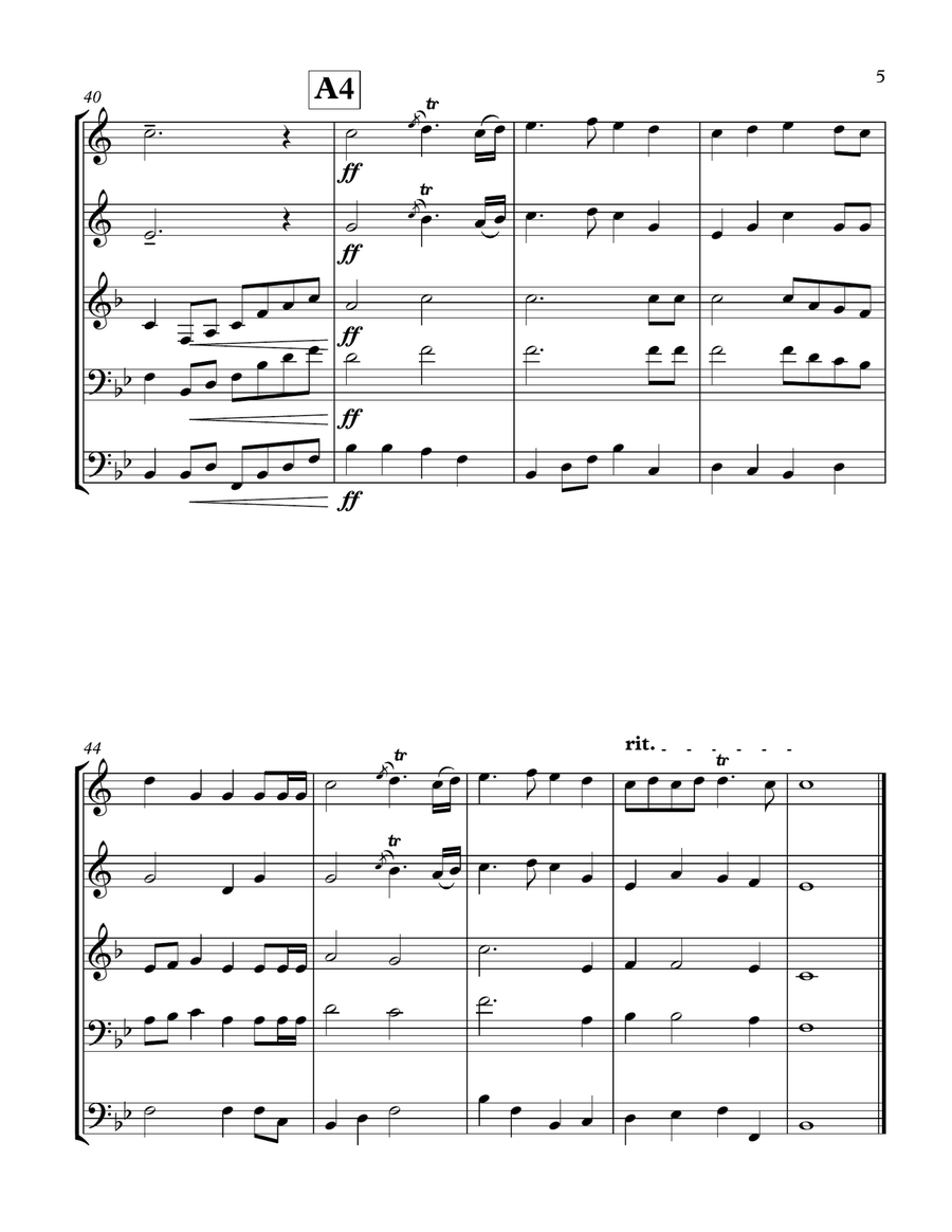 Trumpet Voluntary (Prince of Denmark's March) - Jeremiah Clarke (1674-1707) arr. Jon Clark Brass Ensemble scores gallery preview page 5
