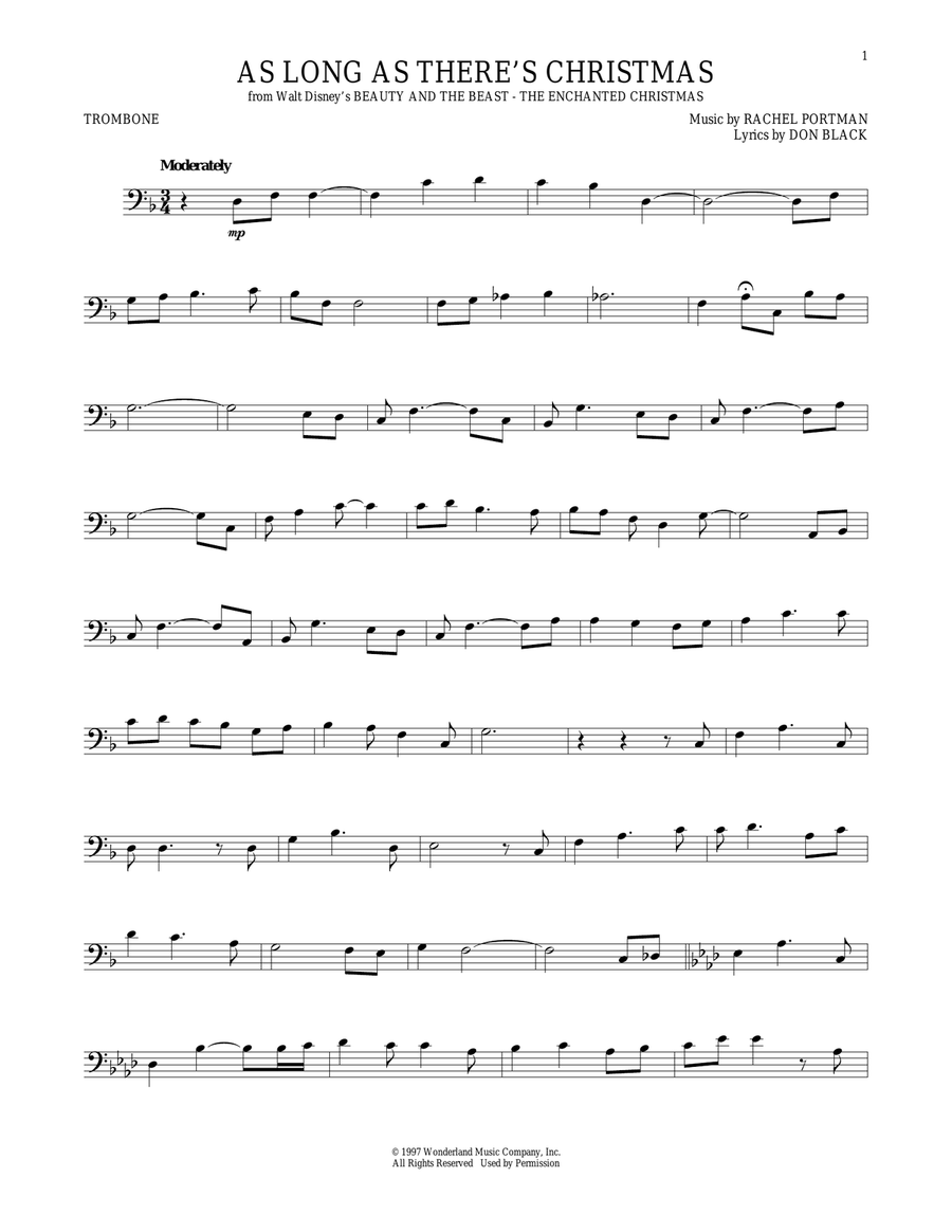 As Long As There's Christmas Trombone Solo scores gallery preview page 1