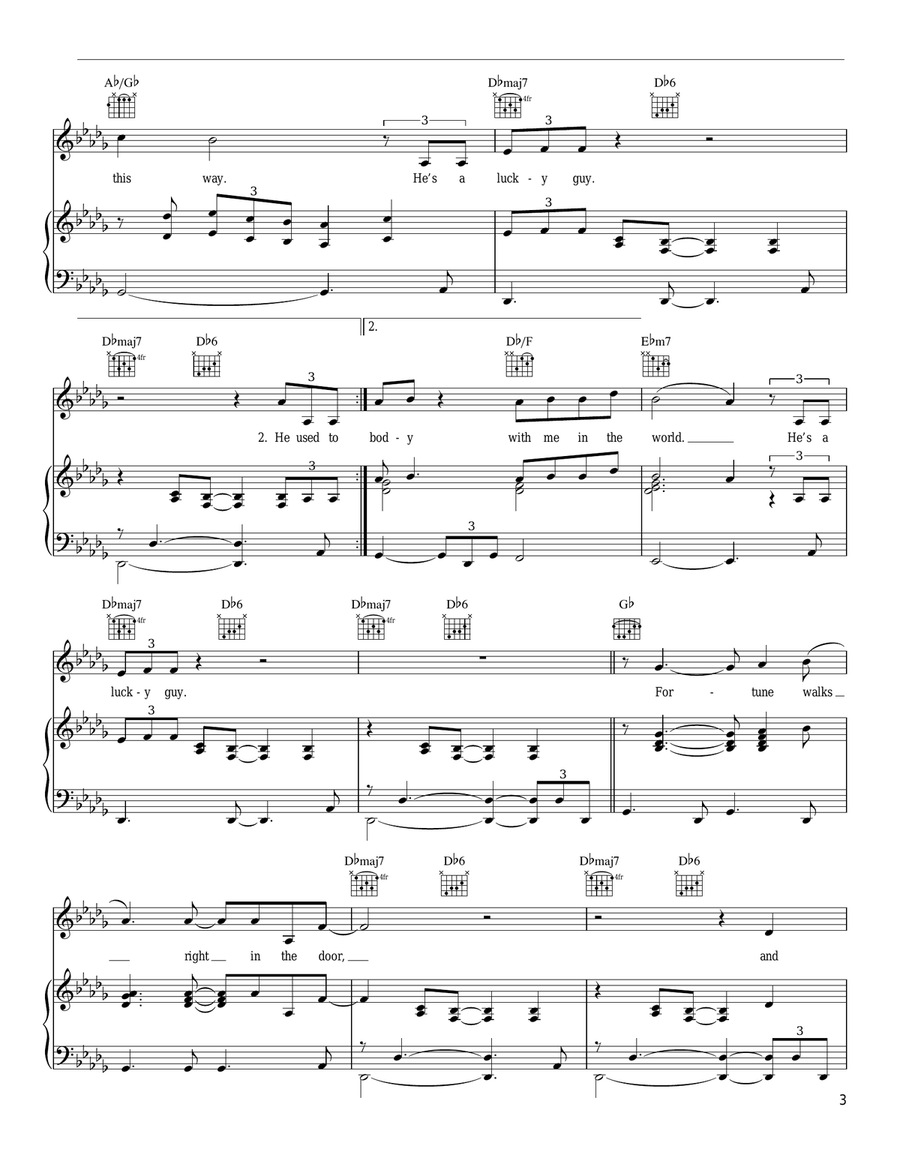 Lucky Guy Piano, Vocal, Guitar scores gallery preview page 3