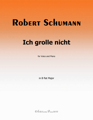 Book cover for Ich grolle nicht, by Schumann, in B flat Major