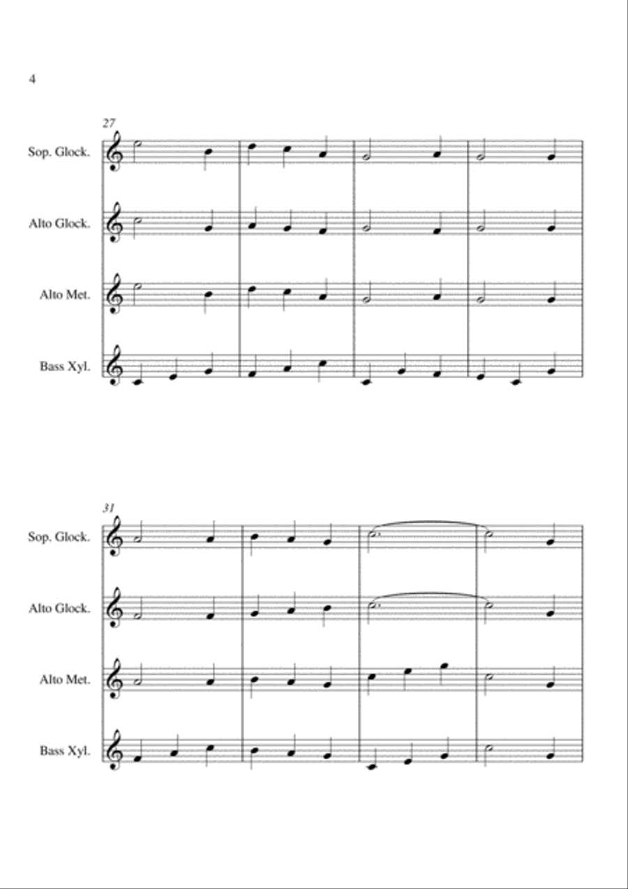 It Came Upon A Midnight Clear - For Orff Ensemble Percussion Ensemble scores gallery preview page 4