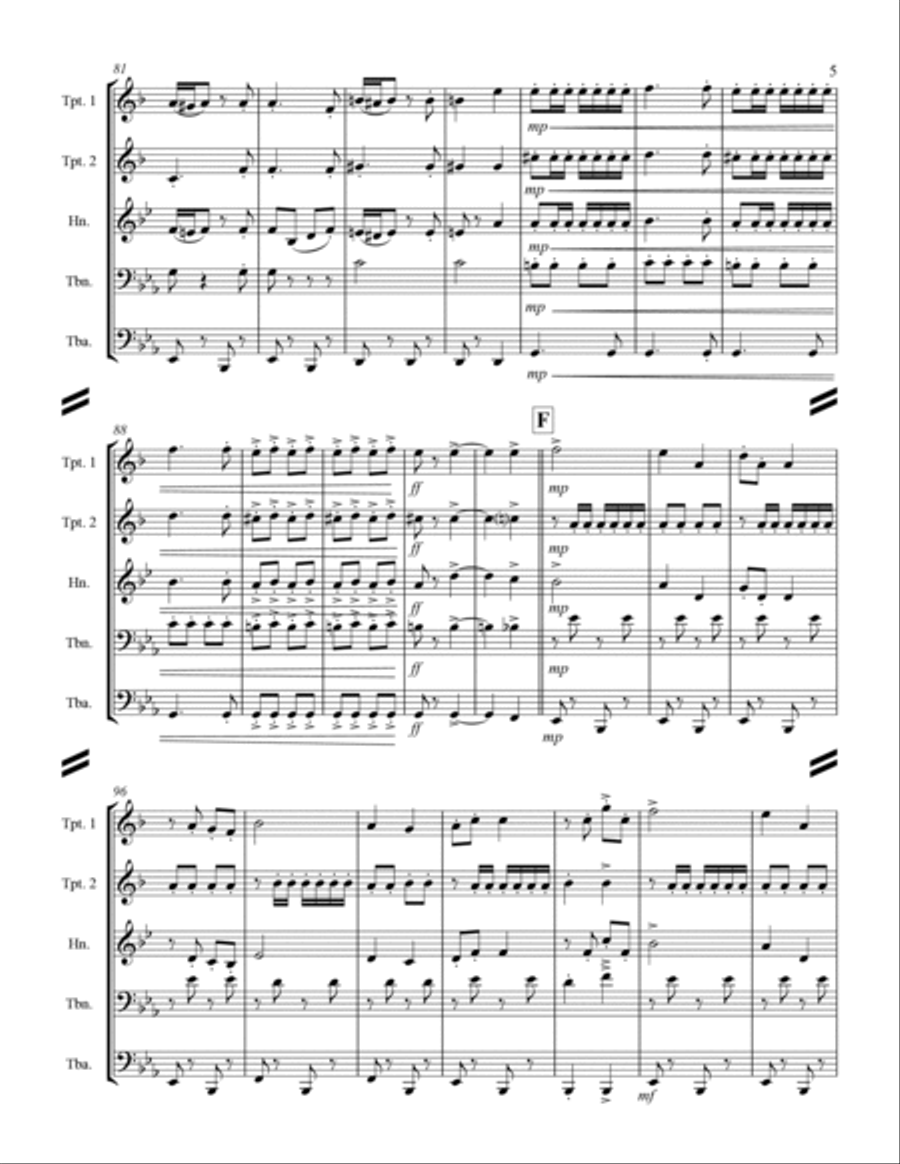 March - El Capitan (for Brass Quintet) Brass Quintet scores gallery preview page 6