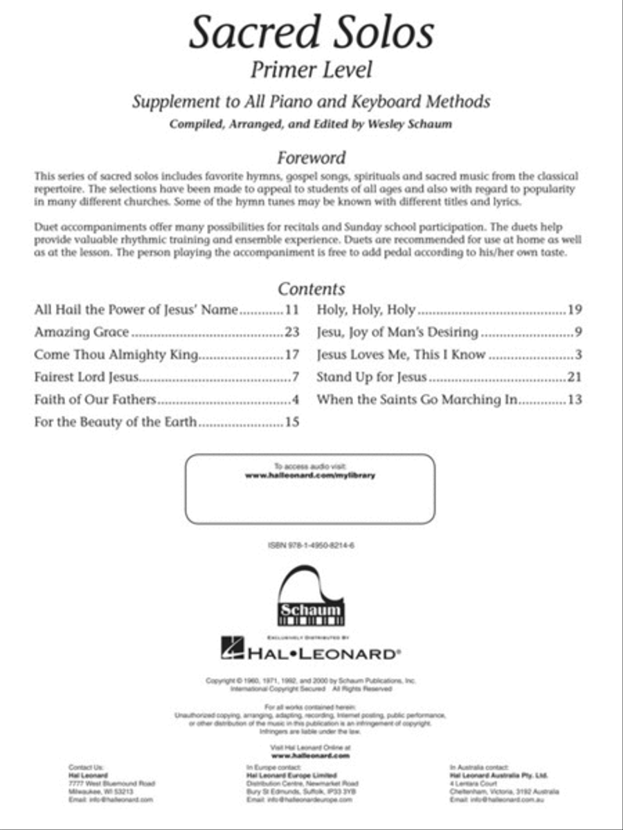 Sacred Solos Piano Method scores gallery preview page 2