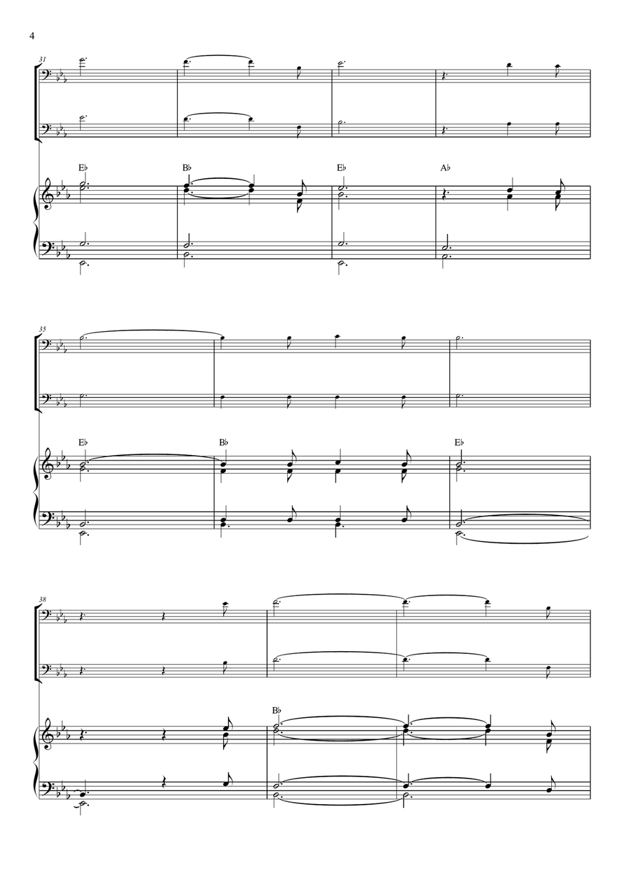 O Holy Night Trombone Duet scores gallery preview page 4