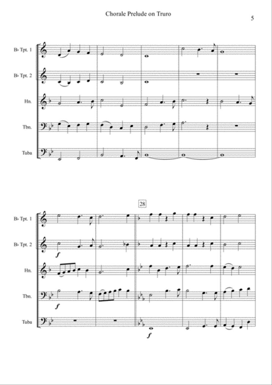 Chorale Prelude on Truro - Brass Quintet Brass Quintet scores gallery preview page 5