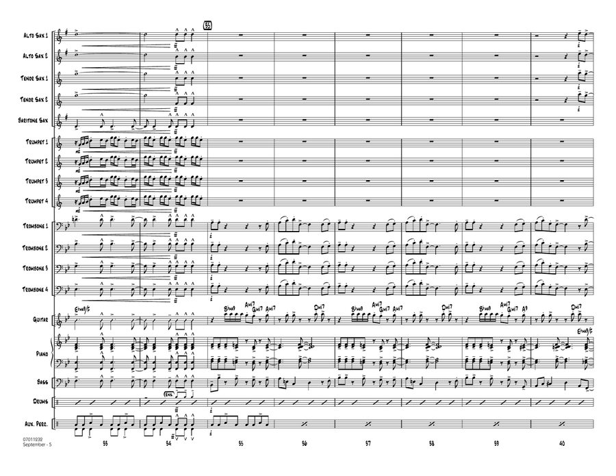 September (arr. Mark Taylor) - Conductor Score (Full Score) Jazz Ensemble scores gallery preview page 5