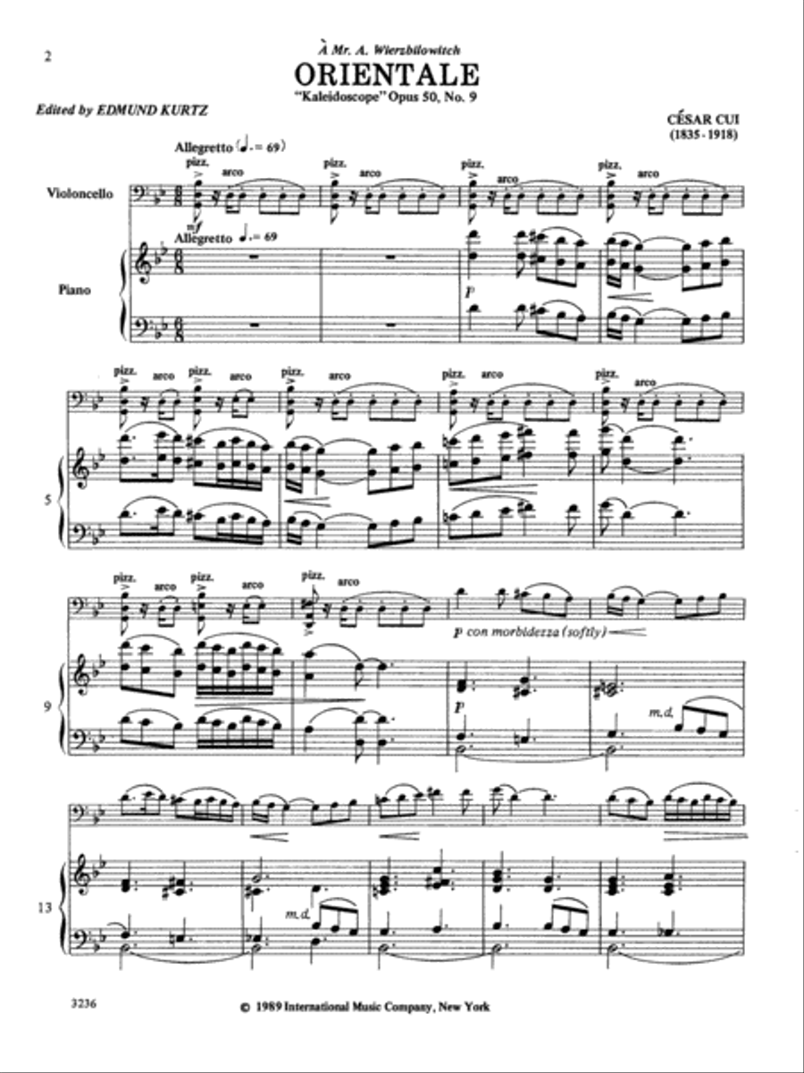 Orientale (Kaleidoscope - Opus 50, No. 9) Piano Accompaniment scores gallery preview page 2