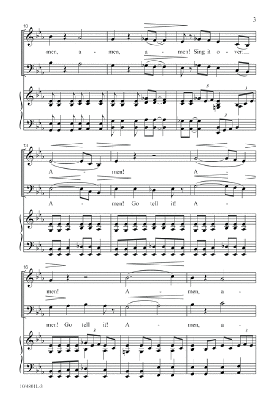 Amen! Tell It on the Mountain! 3-Part scores gallery preview page 3