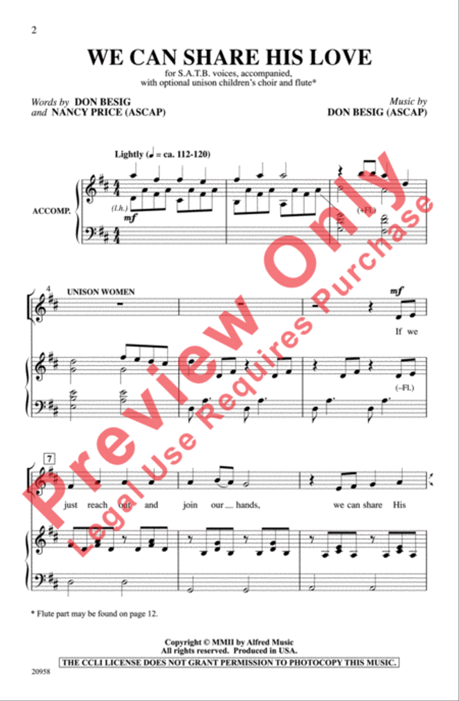 We Can Share His Love We Can Share His Love 4-Part scores gallery preview page 2