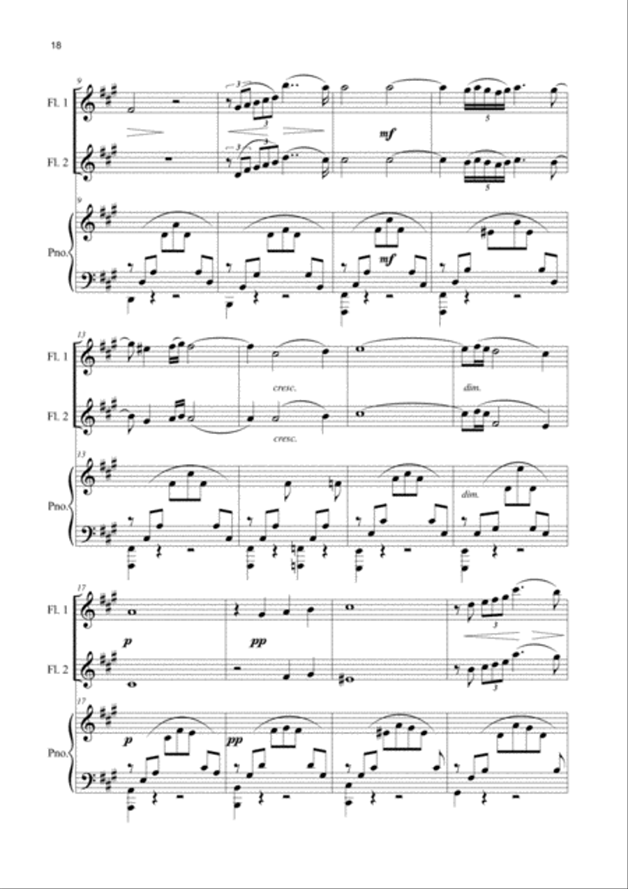 S. Rachmaninoff - S. Sitnikava: Elegie Op. 3 No. 1 Woodwind Ensemble scores gallery preview page 3
