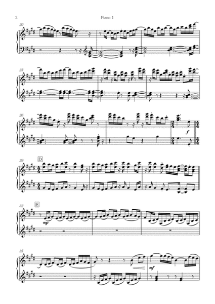 "Primavela (JAZZ)" for 2 Pianos, Score and Parts, image number null