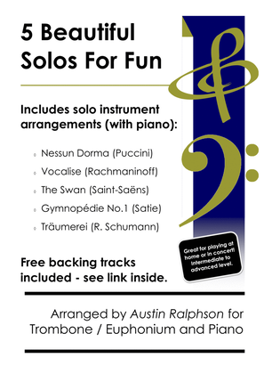 5 Beautiful Trombone or Euphonium Solos for Fun - with FREE BACKING TRACKS + piano accompaniment