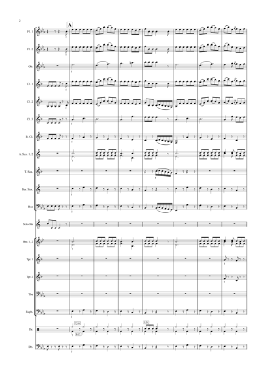 RONDO from Horn Concerto K.495, Solo Horn and Concert Band Concert Band scores gallery preview page 3