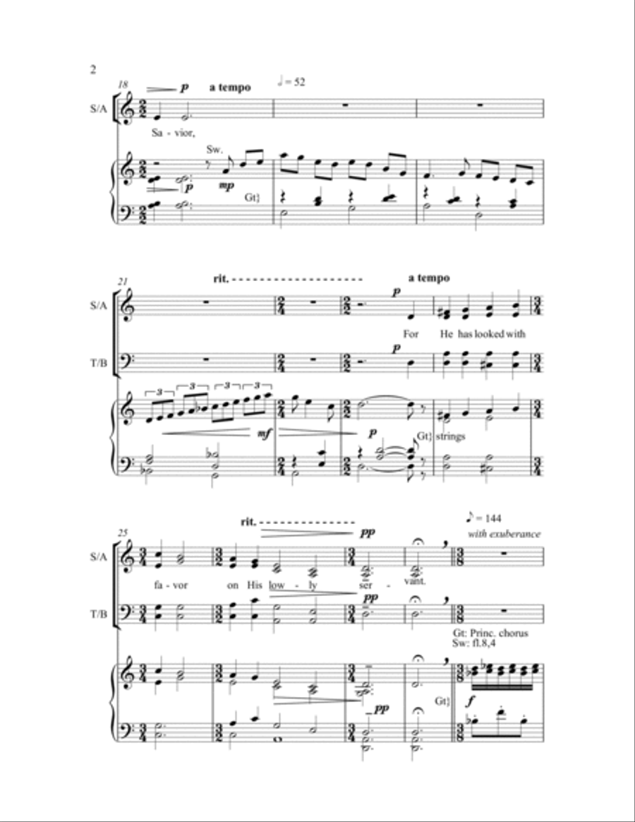 Mary's Song (Magnificat) 4-Part scores gallery preview page 2