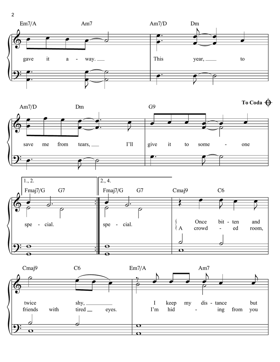 Last Christmas Easy Piano scores gallery preview page 2