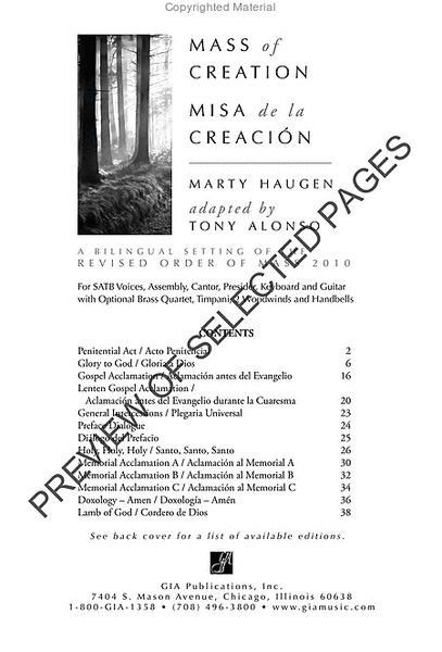 Mass of Creation / Misa de la Creación - Choral / Accompaniment edition