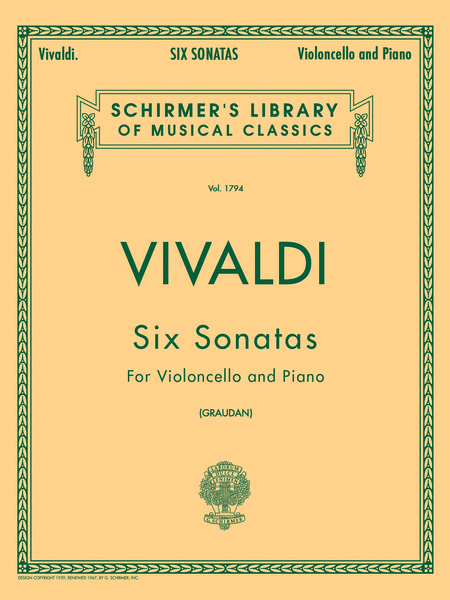 Antonio Vivaldi: 6 Sonatas For Cello And Piano