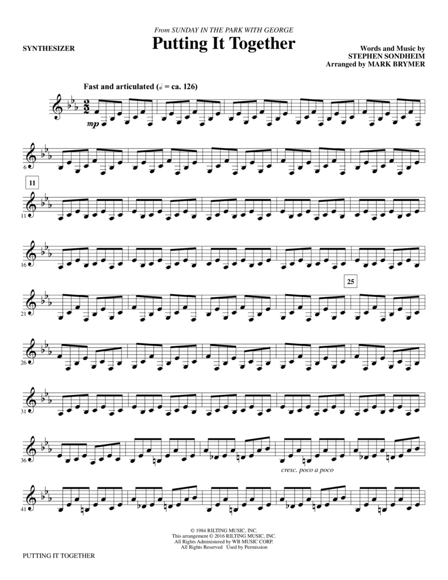 Putting It Together - Synthesizer Choir scores gallery preview page 1