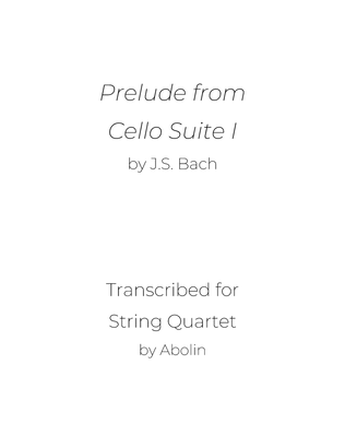 Book cover for Bach: Prelude from Cello Suite No.1, BWV 1007 - String Quartet