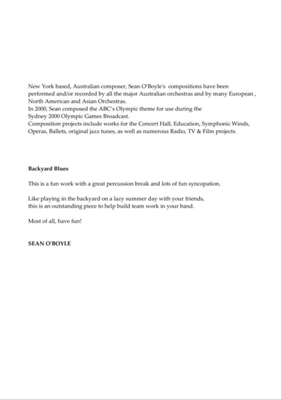Backyard Blues - Score Backyard Blues - Score Concert Band scores gallery preview page 2