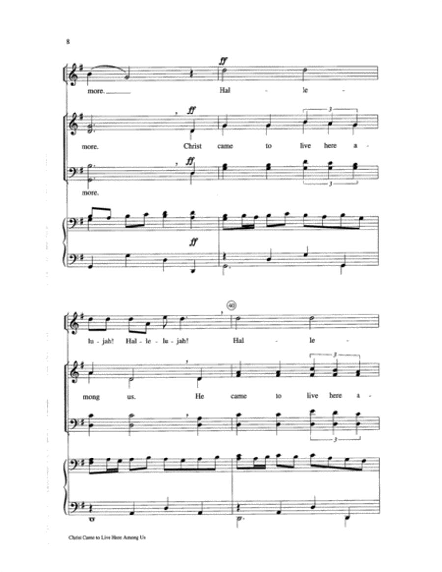 Christ Came to Live Here Among Us Choir scores gallery preview page 8