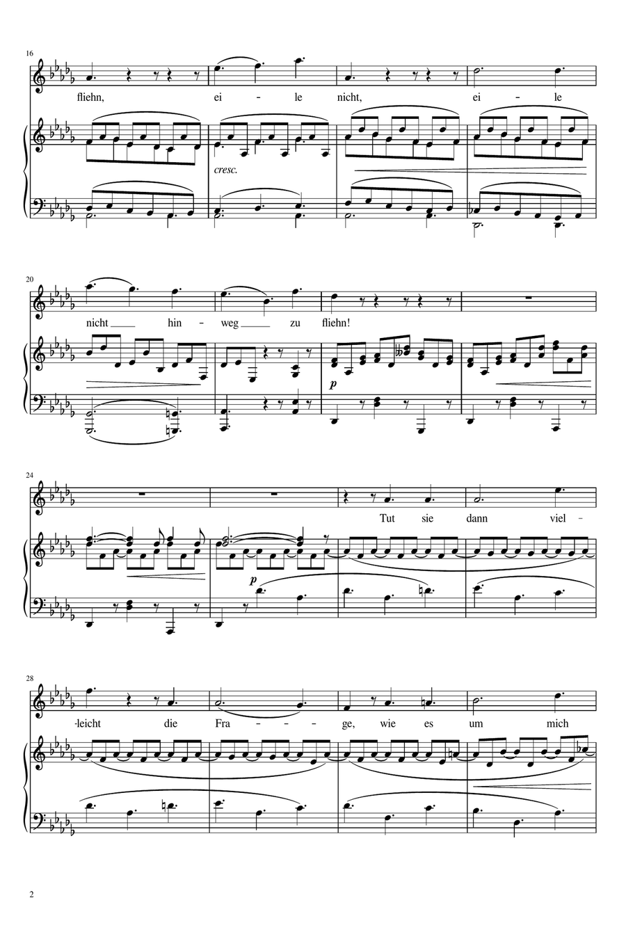 Brahms - 5 Lieder, Op.47 No.1. Botschaft - Original for Vocal and Piano Piano, Vocal scores gallery preview page 2