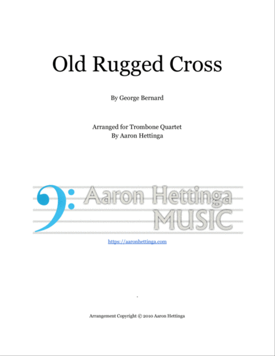 Old Rugged Cross - for Trombone Quartet with Jazz-inspired Harmony Brass Quartet scores gallery preview page 1