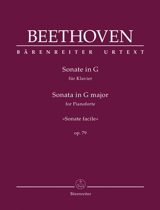 Book cover for Sonata in G major for Pianoforte op. 79 "Sonate facile"