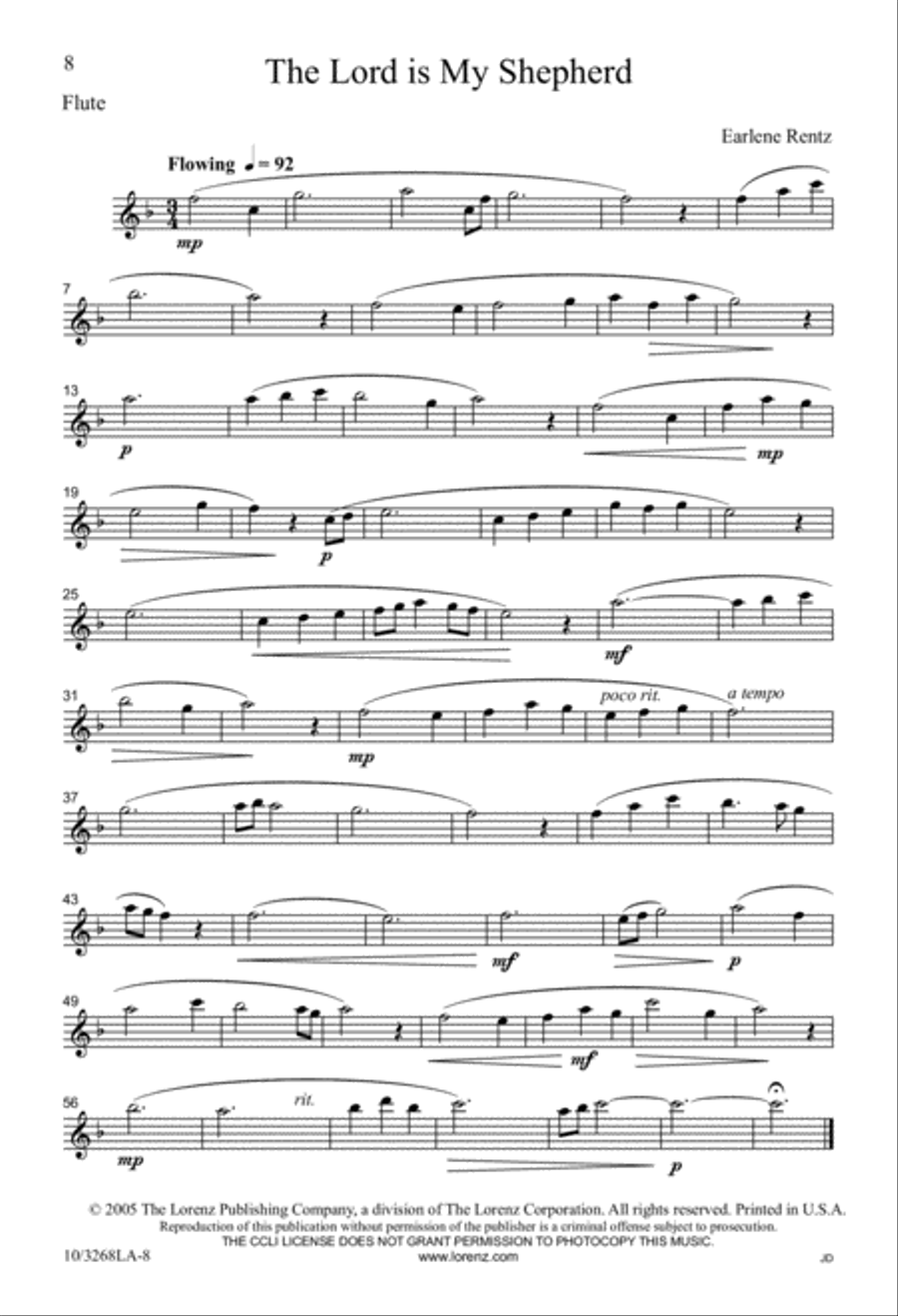The Lord Is My Shepherd Unison Choir scores gallery preview page 6