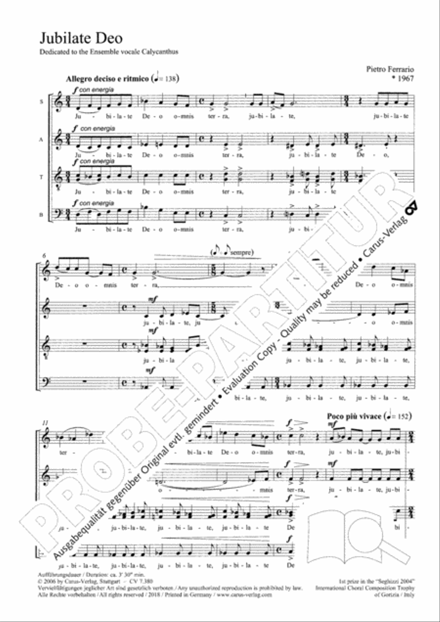 Jubilate Deo SSAATTBB scores gallery preview page 3
